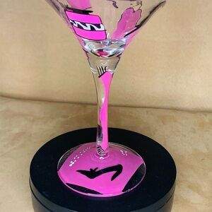 “Shopaholic” 10oz hand painted martini glass by Lolita.